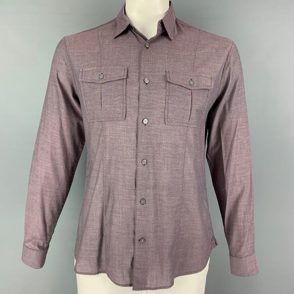 JOHN VARVATOS * U.S.A. Size M Purple Cotton Button Up Long Sleeve Shirt - Picture 1 of 1